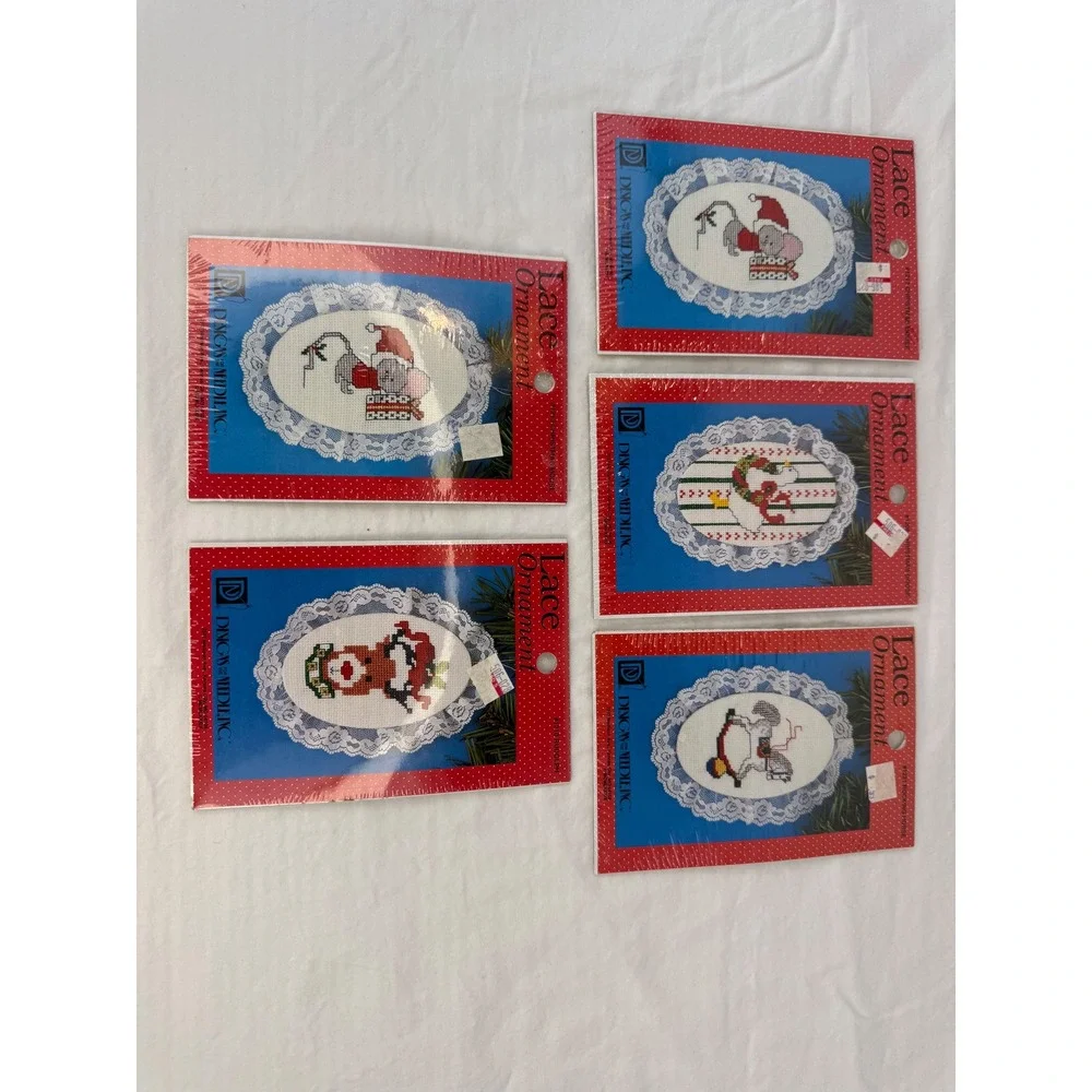 Lot of 5 Designs for‎ the Needle Vintage Lace Ornament Cross Stitch Kits